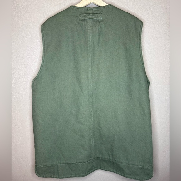 Vintage Duluth Trading Co Men's Green Zip Up Utility Vest Sherpa Lining XL Tall - Picture 7 of 16